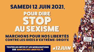 Marche pour nos libertés on Twitter: "Samedi 12 juin, marchons pour nos libertés et contre les idées d'extrême droite. Disons stop au sexisme ! # 12juin #extremedroitsation #MarcheDu12juin #PourNosLibertes https://t.co/ucWlgO1BwP" / Twitter